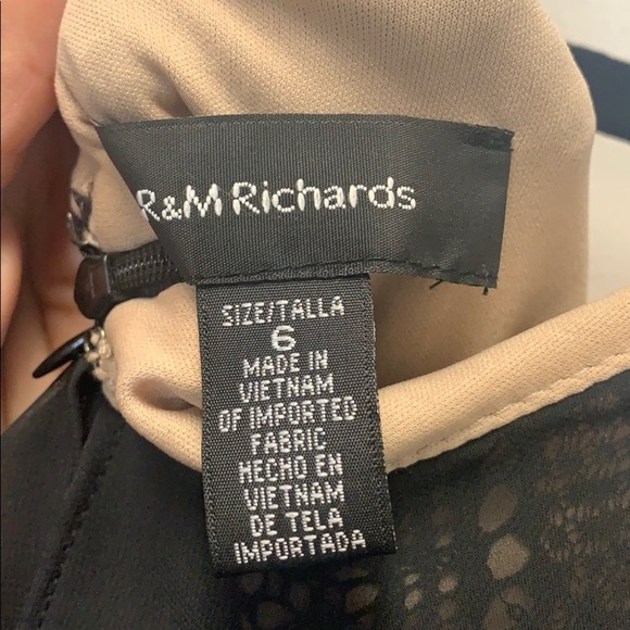 R&M Richards lace beaded dress with sheer overlay - Picture 8 of 8